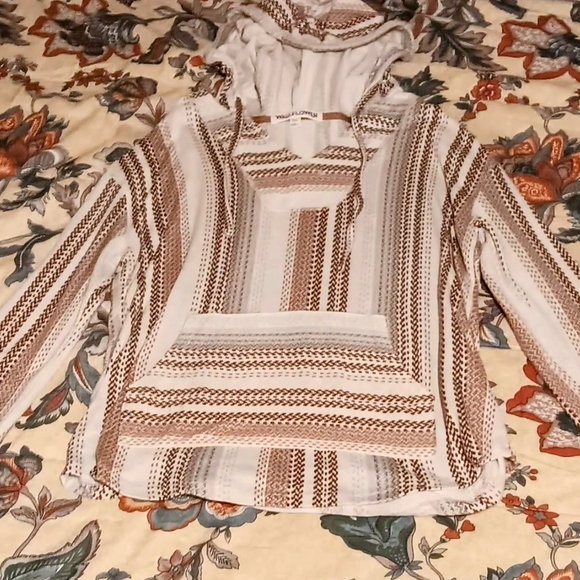 Wallflower Sweaters - Wallflower Brown and Cream Crew Neck Sweater with Stripes